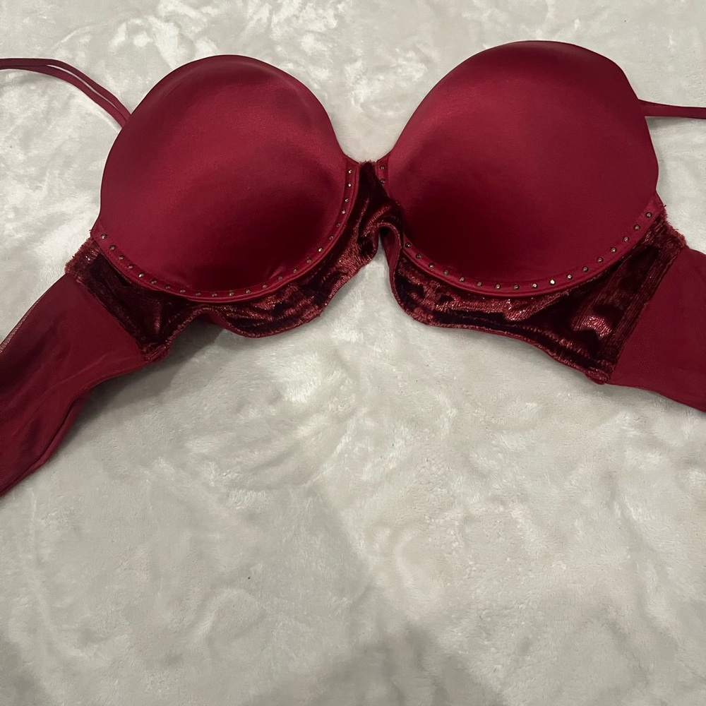 Victoria's Secret Deep Red Bra with Studded Detail